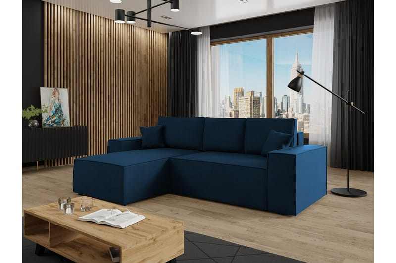 Knocklong 3-sits Hörnbäddsoffa - Blå - Products - Möbler - Soffa - Bäddsoffa - Hörnbäddsoffa