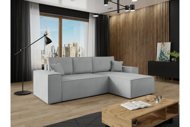 Knocklong 3-sits Hörnbäddsoffa - Grå - Products - Möbler - Soffa - Bäddsoffa - Hörnbäddsoffa