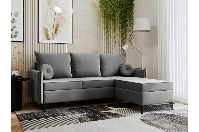 Knocklong 3-sits Hörnbäddsoffa - Grå - Products - Möbler - Soffa - Bäddsoffa - Hörnbäddsoffa