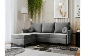 Knocklong 3-sits Hörnbäddsoffa - Grå - Products - Möbler - Soffa - Bäddsoffa - Hörnbäddsoffa