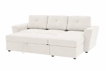 Leia 3-sits vändbar Bäddsoffa med divan och förvaring - Beige - Products - Möbler - Soffa - Bäddsoffa - Bäddsoffa divan