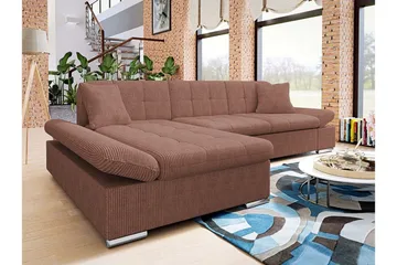 Lomux 3-sits Hörnbäddsoffa Brown - Products - Möbler - Soffa - Bäddsoffa - Hörnbäddsoffa