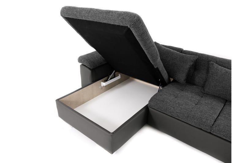 Niko U-Bäddsoffa 350x205x76 cm Divan Höger - Grå - Products - Möbler - Soffa - Bäddsoffa - Bäddsoffa längsbäddad