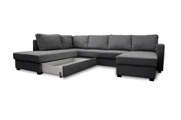 Paris U-Bäddsoffa Vänster - Mörkgrå - Products - Möbler - Soffa - Bäddsoffa - Bäddsoffa divan