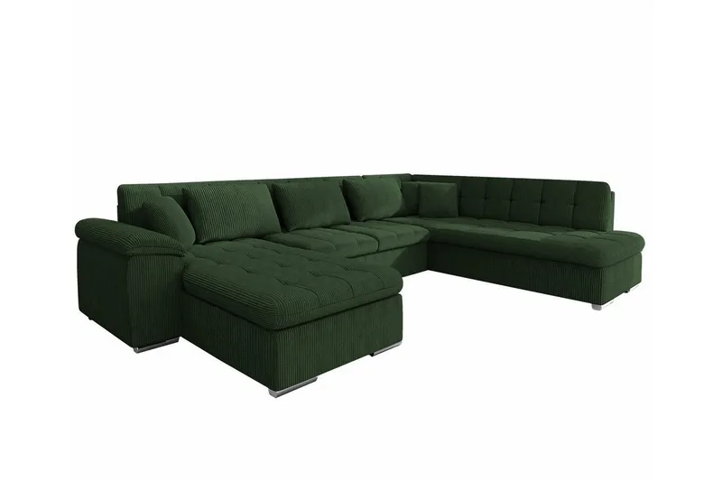 Sakri 5-sits Hörnbäddsoffa Dark green