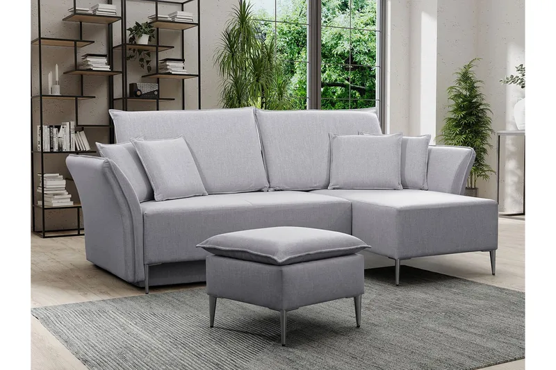 Staffin 3-sits Hörnbäddsoffa Light grey/Dark grey - Products - Möbler - Soffa - Bäddsoffa - Hörnbäddsoffa