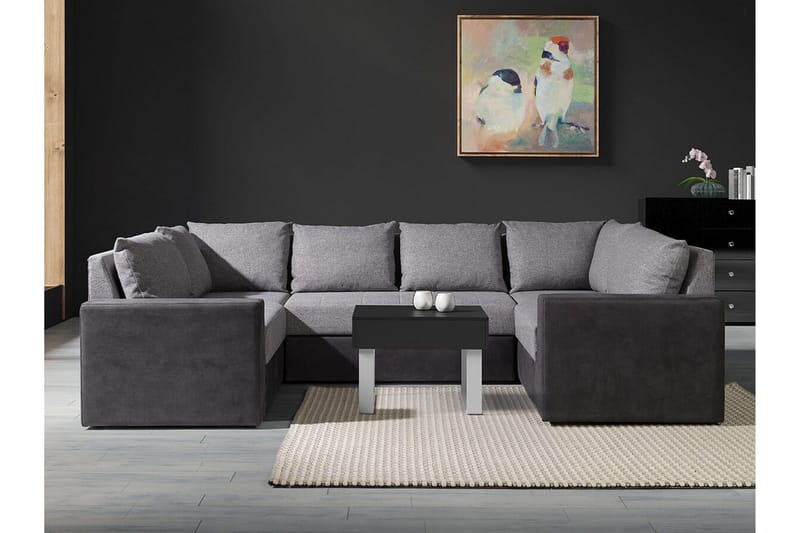 Staffin 4-sits Hörnbäddsoffa Light grey/Dark grey - Products - Möbler - Soffa - Bäddsoffa - Hörnbäddsoffa