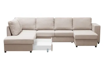 Verona U-Bäddsoffa Vänster - Beige - Products - Möbler - Soffa - Bäddsoffa - Bäddsoffa divan