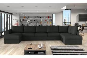 Wilma 6-sits Bäddsoffa - Svart - Products - Möbler - Soffa - Bäddsoffa - Bäddsoffa divan