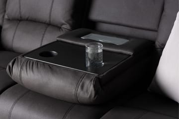 Reclinersoffa med hörn Comfort Living Singapore Reclinersoffa 3 sits Konstläder Black - Products - Möbler - Soffa - Biosoffa & reclinersoffa - 3 sits biosoffa & reclinersoffa