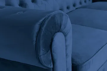 Chesterfield Lyx 3-sits Sammetssoffa - Djup soffa - Blå - Products - Möbler - Soffa - Chesterfield soffa