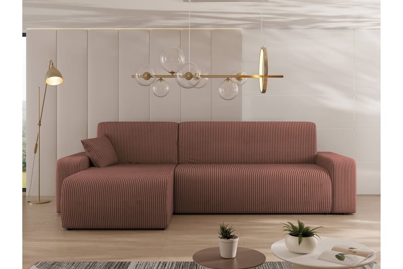 Barile Soffa med Divan 3-sits - Rosa - Products - Möbler - Soffa - Divansoffa & schäslongsoffa - 3 sits soffa med divan