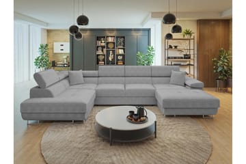 Gabina Soffa med Divan och Schäslong 4-sits - Ljusgrå - Products - Möbler - Soffa - Divansoffa & schäslongsoffa - 4 sits soffa med divan