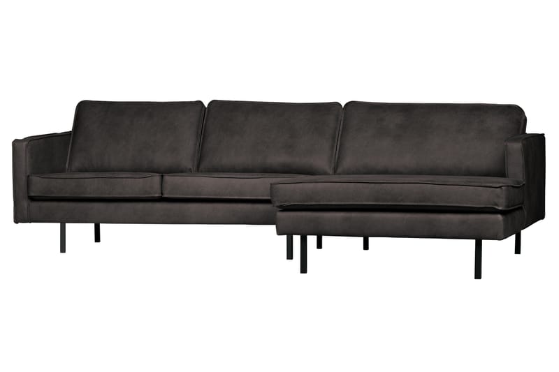 Lissbon Divansoffa Höger - Svart - Products - Möbler - Soffa - Divansoffa & schäslongsoffa - 3 sits soffa med divan