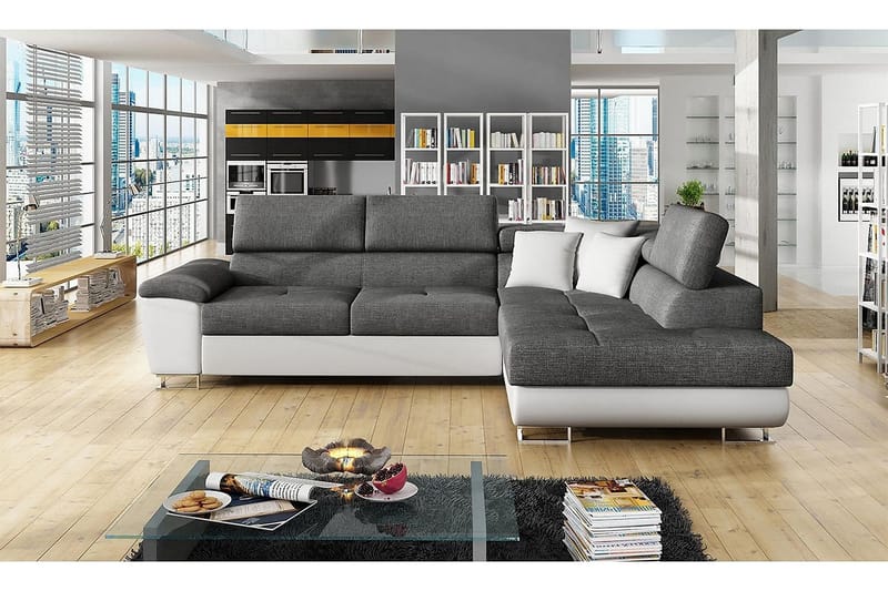 Reginia U-bäddsoffa - Vit/Grå - Products - Möbler - Soffa - Skinnsoffa