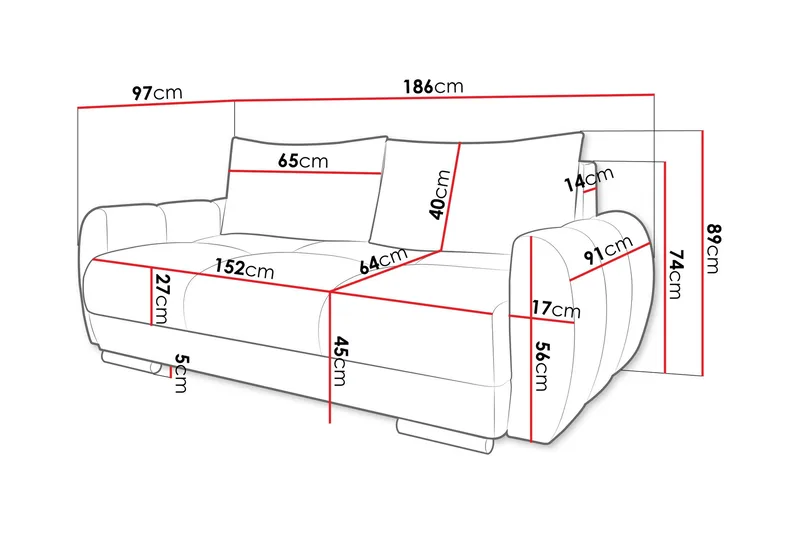 Simerly Soffa 3-sits i Plysch - Gul - Products - Möbler - Soffa - 3 sits soffa