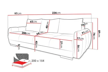 Simerly Soffa 3-sits - Orange - Products - Möbler - Soffa - 3 sits soffa