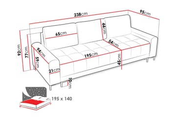 Vilshult Soffa 3-sits - Ljusgrå - Products - Möbler - Soffa - 3 sits soffa