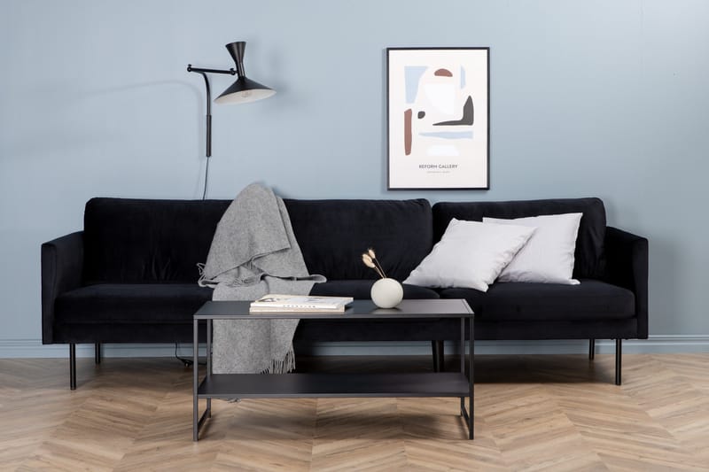 Zoom 3-sits Soffa Sammet - Svart - Products - Möbler - Soffa - 3 sits soffa