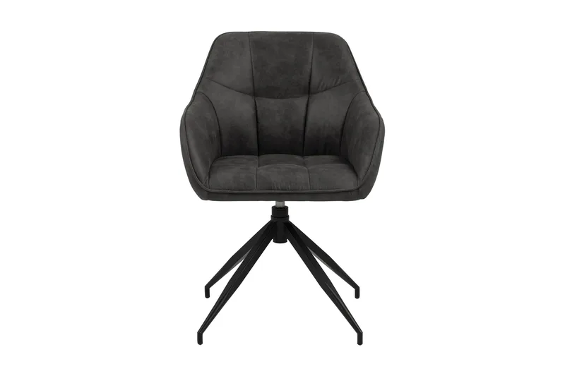 Harford Karmstol Spindelben - Mörkgrå/Matt Svart - Products - Möbler - Fåtölj & stolar - Karmstol