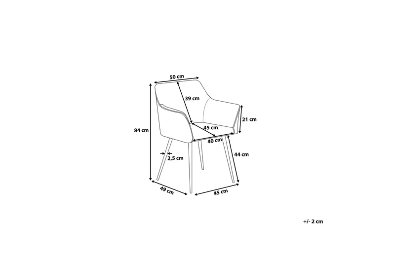 Jasmin Stol Set Om 2 St - Grå - Products - Möbler - Fåtölj & stolar - Karmstol