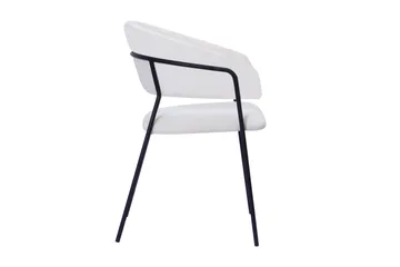 Karol Matstol med armstöd - Vit Bouclé / Metallben Svart - Products - Möbler - Fåtölj & stolar - Karmstol