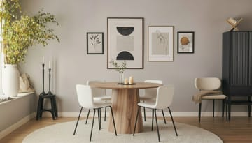 Katy Matstol - Vit Bouclé / Metallben Svart - Products - Möbler - Fåtölj & stolar - Matstol & köksstol