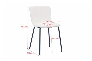 Katy Matstol - Vit Bouclé / Metallben Svart - Products - Möbler - Fåtölj & stolar - Matstol & köksstol