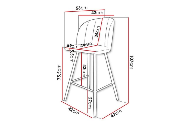 Kintore Barstol - Svart - Products - Möbler - Fåtölj & stolar - Barstol & barpall