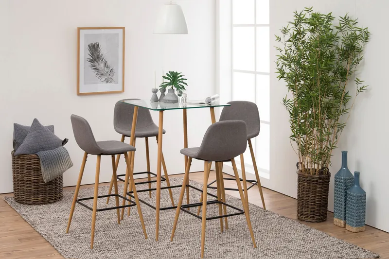 Lejone Barstol - Grå/Ek - Products - Möbler - Fåtölj & stolar - Barstol & barpall