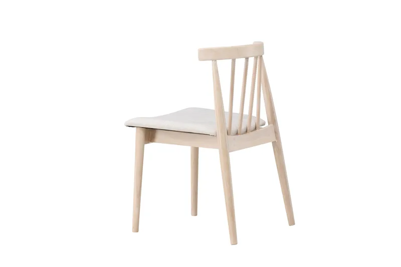 Matstol utan armstöd Peach Flora Dining Chair - Whitewash Legs / Beige Fabric Whitewash - Products - Möbler - Fåtölj & stolar - Matstol & köksstol