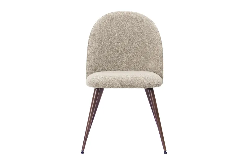 Nibe Plus Matstol - Greige Bouclé / Metallben Valnöt - Products - Möbler - Fåtölj & stolar - Matstol & köksstol