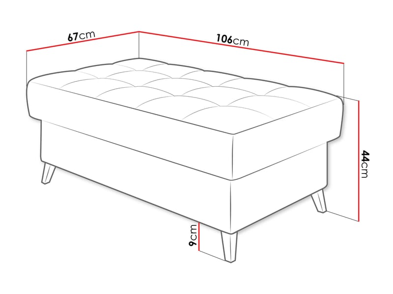 Amshyttan Fotpall 106 cm - Rosa - Products - Möbler - Fåtölj & stolar - Pall & puff - Fotpallar
