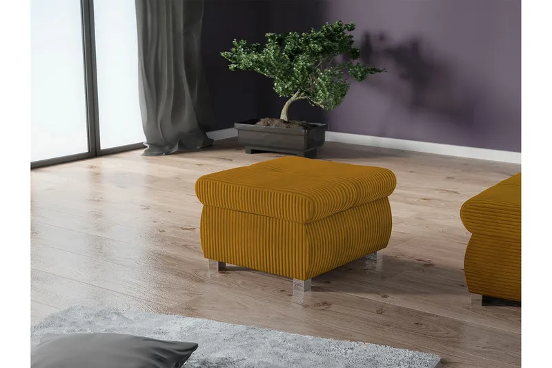 Cerys Fotpall 60 cm - Gul - Products - Möbler - Fåtölj & stolar - Pall & puff - Fotpallar