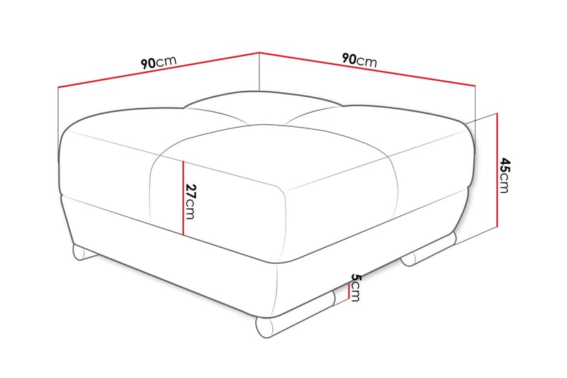 Simerly Fotpall 90 cm - Beige - Products - Möbler - Fåtölj & stolar - Pall & puff - Fotpallar