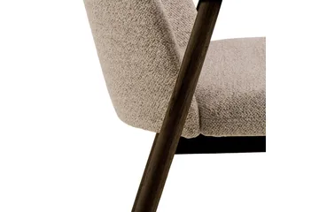 Reciclar Matstol i Bouclé med armstöd i ek trä - Mörkbrun/Greige - Products - Möbler - Fåtölj & stolar - Karmstol