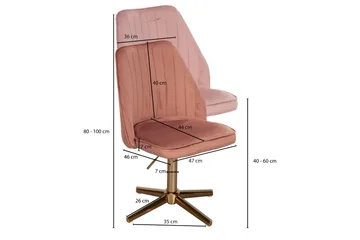 Willowdale Kontorsstol - Rosa/Guld - Products - Möbler - Fåtölj & stolar - Kontorsstol & skrivbordsstol