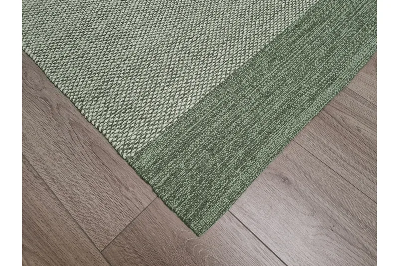 Alva Bomullsmatta 75x220 cm Oval - Grön - Products - Textil & mattor - Matta - Modern matta - Bomullsmatta