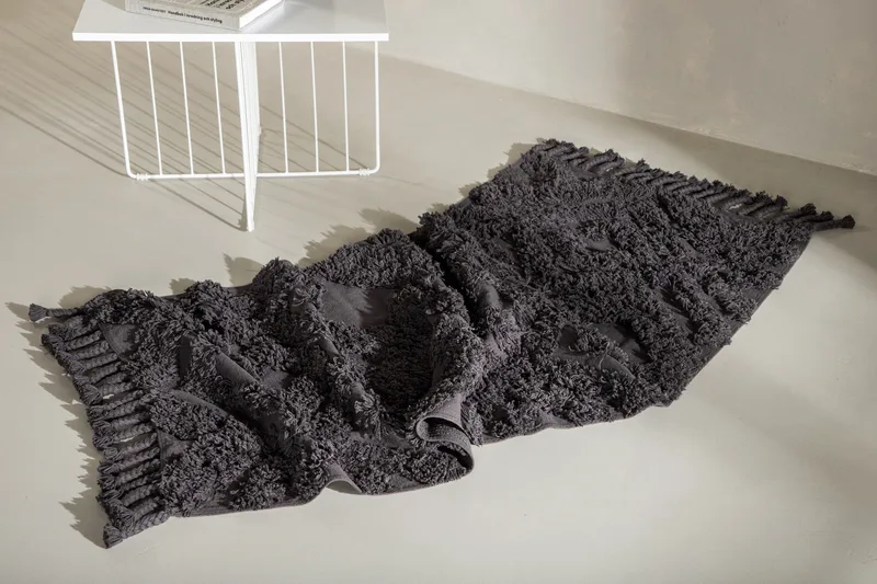 Hilma Bomullsmatta Rektangulär 70x200 cm - Mörkgrå - Products - Textil & mattor - Matta - Modern matta - Bomullsmatta