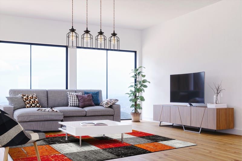 London Square Friezematta 200x290 - Röd/Orange - Products - Textil & mattor - Matta - Modern matta - Wiltonmatta