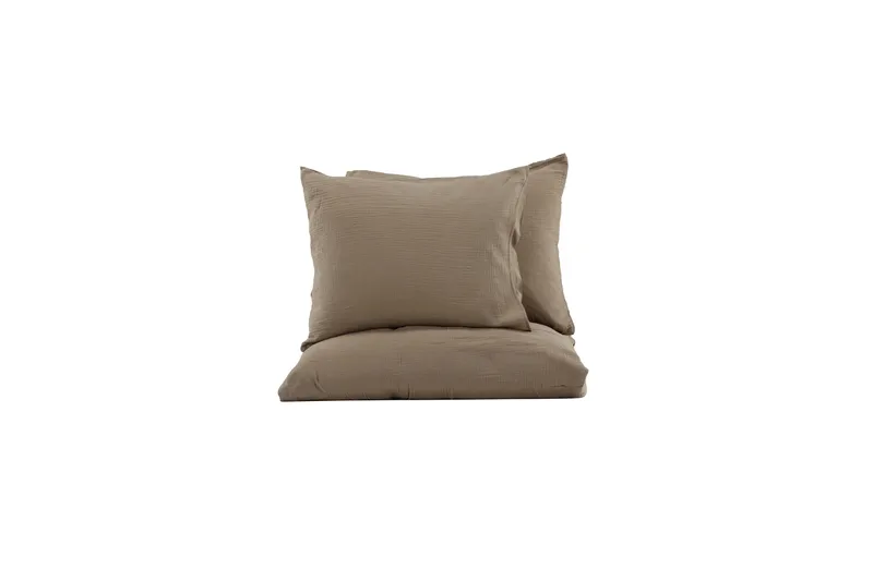 Mila Bäddset 2-Dels 220x240/50x60 cm - Brun - Products - Textil & mattor - Sängkläder - Bäddset & påslakanset - Påslakanset dubbelsäng