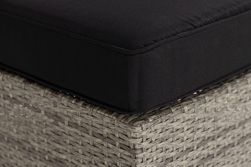 Bahamas Divanmodul - Loungebord utomhus 75x75 cm till soffgrupp i konstrotting med glasskiva - Grå / Svart dyna - Products - Utemöbler & utemiljö - Övrigt utemöbler - Moduler utesoffa