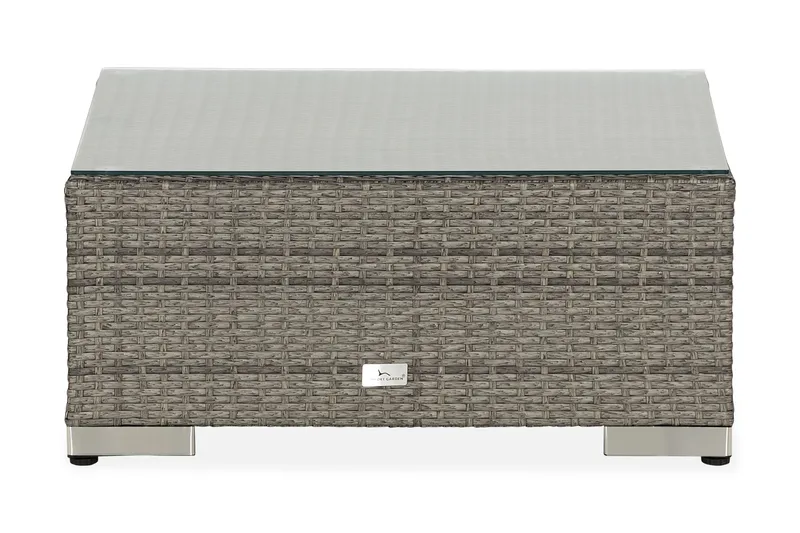 Bahamas Divanmodul - Loungebord utomhus 75x75 cm till soffgrupp i konstrotting med glasskiva - Grå / Svart dyna - Products - Utemöbler & utemiljö - Övrigt utemöbler - Moduler utesoffa