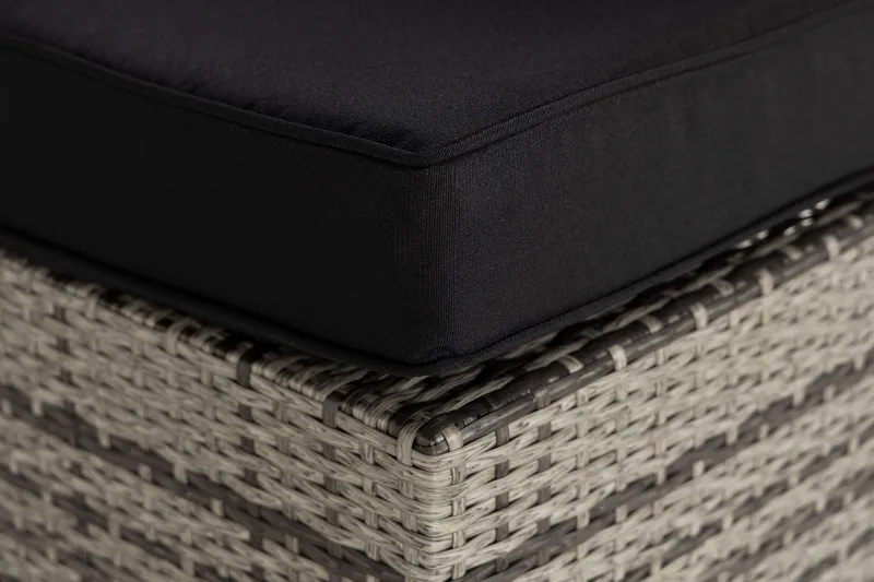 Bahamas Hörnmodul utomhus i konstrotting - Grå / Svarta dynor - Products - Utemöbler & utemiljö - Övrigt utemöbler - Moduler utesoffa