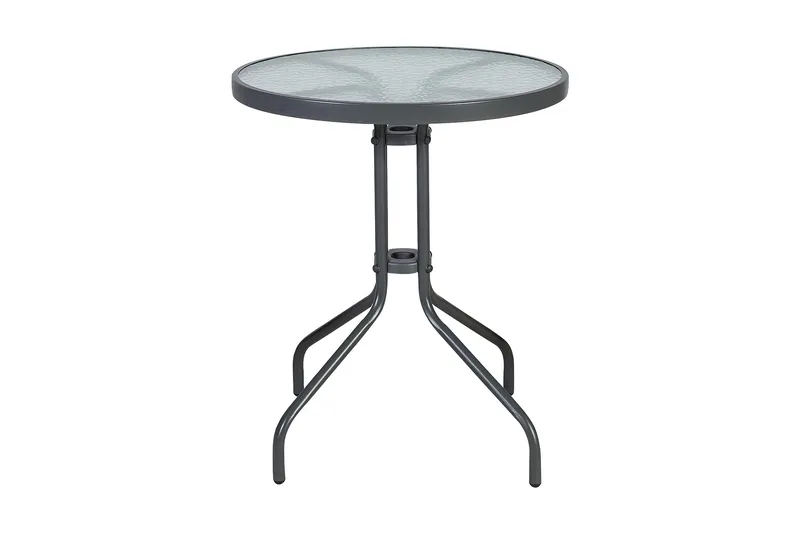Runt Bistrobord Cafébord 60 cm Glas - Grå - Products - Utemöbler & utemiljö - Balkong & altan - Balkongmöbler - Balkongbord