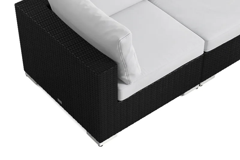 Bahamas utomhus soffgrupp 5-sits med två fåtöljer och bord med hylla - Svart - Products - Utemöbler & utemiljö - Loungemöbler - Loungeset & loungegrupp