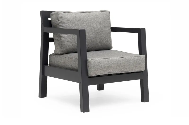 Hillerstorp Utestoltö Lounge Utefåtölj, Grå/svart