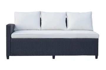 James Light Stor L-formad vändbar loungegrupp utomhus i konstrotting med förvaring och vita dynor - Svart - Products - Utemöbler & utemiljö - Loungemöbler - Loungeset & loungegrupp