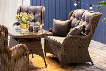 Marcus Soffgrupp 2-sits Ink. Fåtöljer - Brun / Gråa dynor - Products - Utemöbler & utemiljö - Loungemöbler - Loungeset & loungegrupp