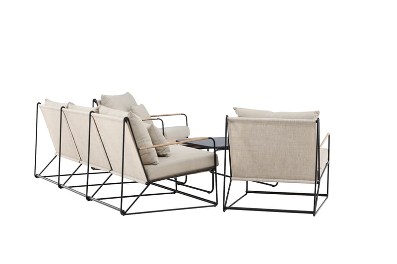 Palazzo Soffgrupp Utomhus 5-sits - Svart/Beige - Products - Utemöbler & utemiljö - Loungemöbler - Loungeset & loungegrupp